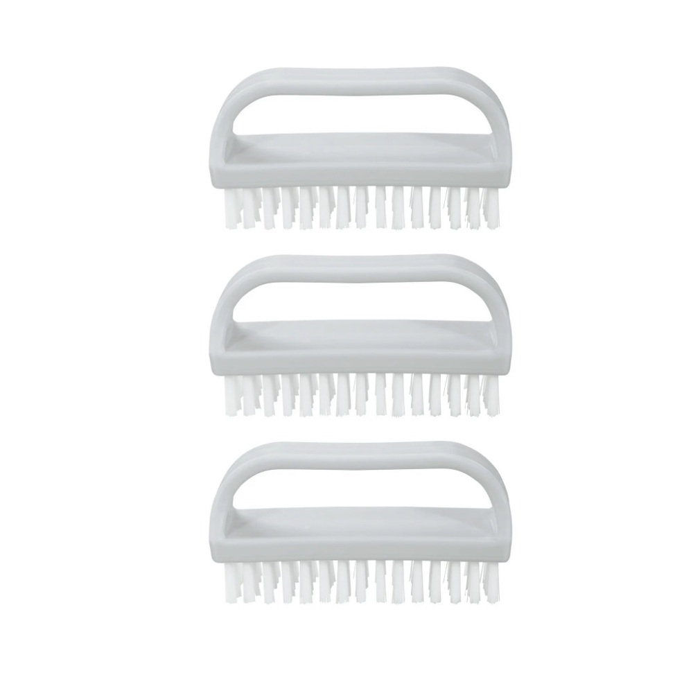 New! Superio Stiff Nail Brush Cleaner with Handle 3 Pack Durable All-Purpose